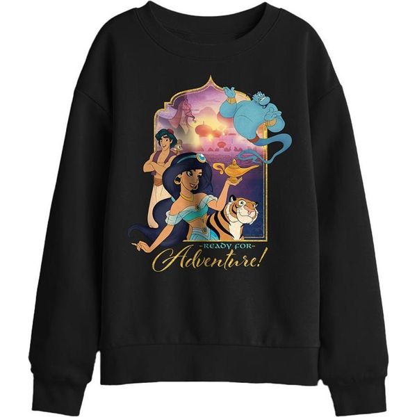 Aladdin - Felpa Per Bambini "Are Ready For Adventure"" TV29430 (116) (Nero)"-image