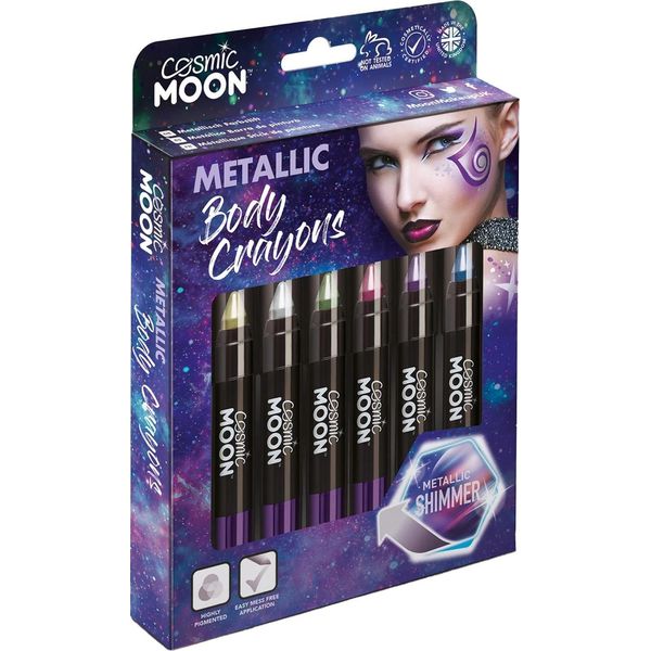 Cosmic Moon - Set Di Pastelli A Cera Metallizzati Per Pittura Facciale (Confezione Da 6) SM2422 (Taglia Unica) (Colorato)-image