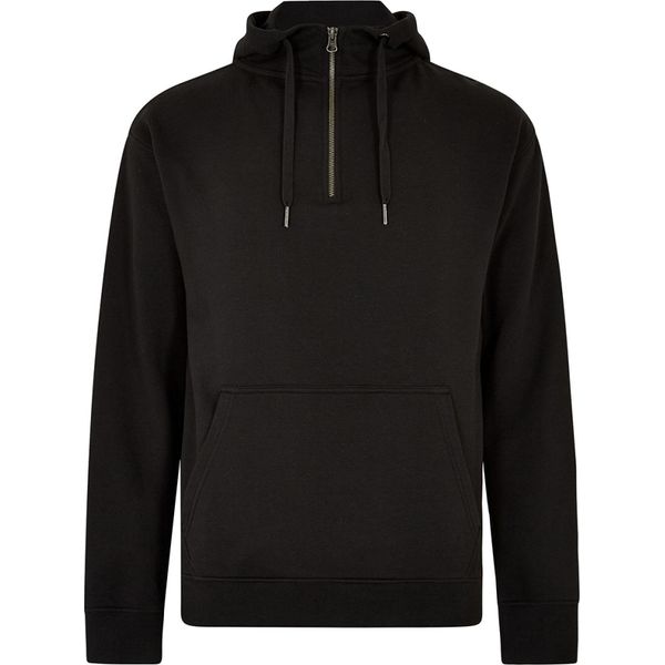 Kustom Kit - Felpa Con Cappuccio Da Uomo, Con Zip Corta, Regolare BC7243 (Xs) (Nero)-image