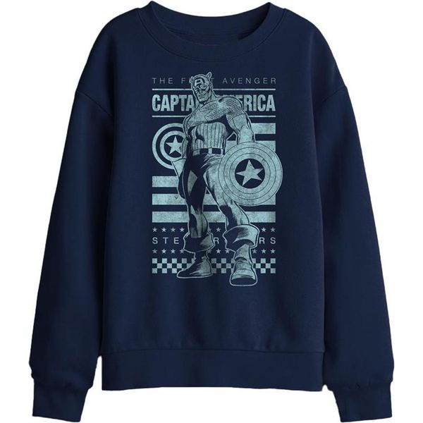 Captain America - Felpa Per Bambini TV30199 (116) (Blu Navy)-image