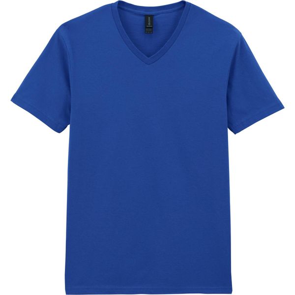 Maglietta Da Uomo Gildan Soft Style, Scollo A V, Maniche Corte BC490 (3XL) (Blu Reale)-image