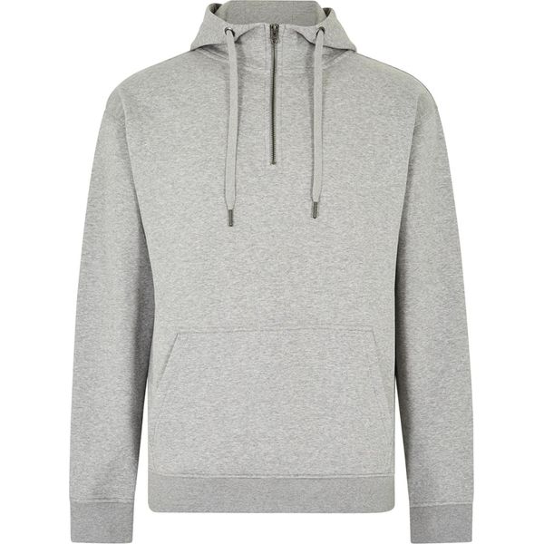 Kustom Kit - Felpa Con Cappuccio Da Uomo, Con Zip Corta, Regolare BC7243 (S) (Grigio Melange)-image