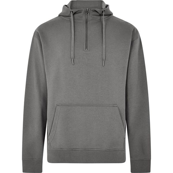 Kustom Kit - Felpa Con Cappuccio Da Uomo, Con Zip Corta, Regolare BC7243 (S) (Grigio Scuro)-image
