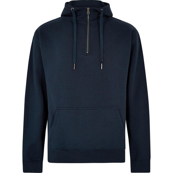 Kustom Kit - Felpa Con Cappuccio Da Uomo, Con Zip Corta, Regolare BC7243 (Xs) (Blu Navy)-image