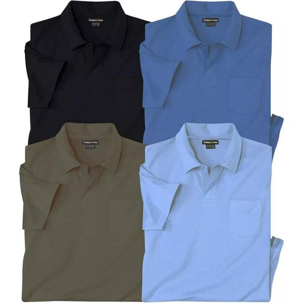 Atlas For Men - Polo Da Uomo (Confezione Da 4) AF4119 (4XL) (Verde Kaki/Nero/Blu/Blu Navy)-image