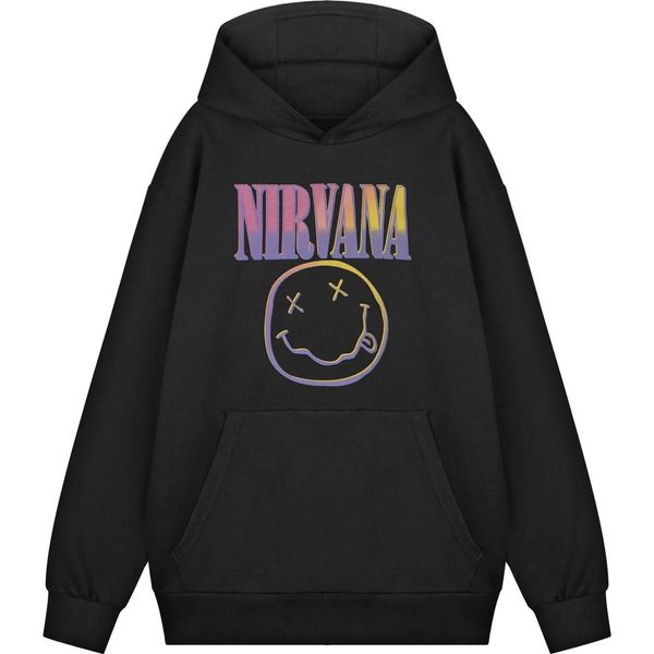 Nirvana - Felpa Con Cappuccio Per Uomo/Donna Unisex NS9712 (M) (Nero)-image