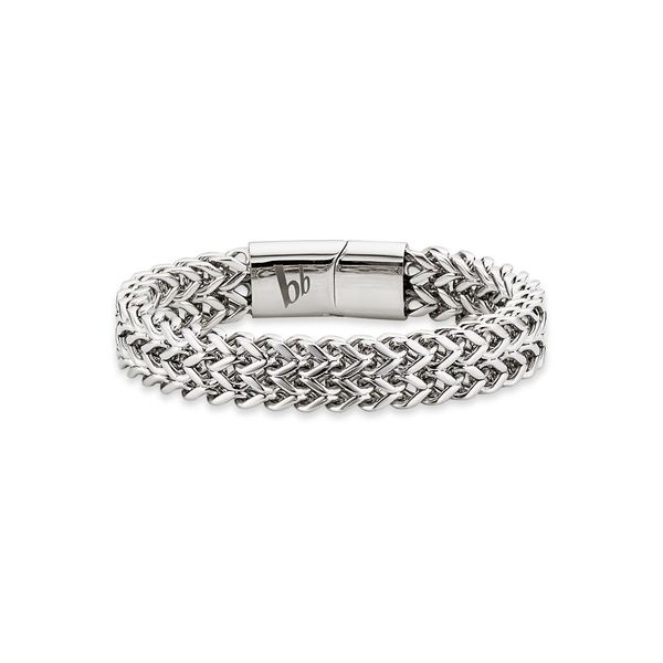 Armband Bruno Banani "Schmuck Geschenk Armkette Ankerkette 12 Mm Breit Silber" Gr. 23, Silber (Edelstahlfarben), ArmbäNder, Herren, 23, Edelstahl, Armband-image