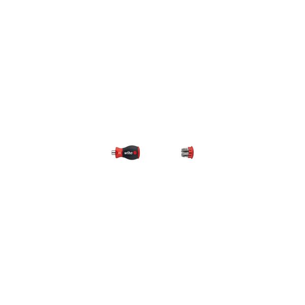 Wiha Schraubendreher Mit Bit Magazin Magnetisch Pozidriv, Phillips Mit 6 Bits, Stubby, 1/4" In Blister (33741)"-image