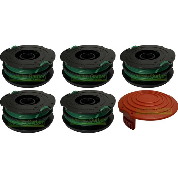 5 Bobine Di Filo + Cappuccio Per Decespugliatore Black&Decker Gl 710 701 716 720 741 DF-80-BKP-image