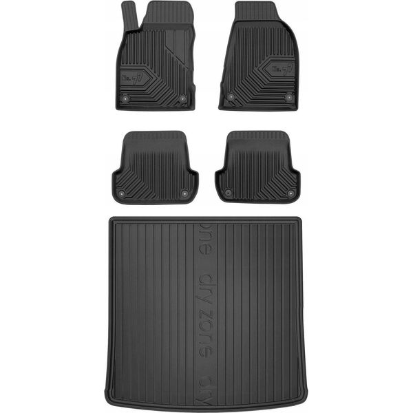 Set 77 Tappetini In Gomma E Tappetini Audi A4 B6 Station Wagon 2000-2004-image