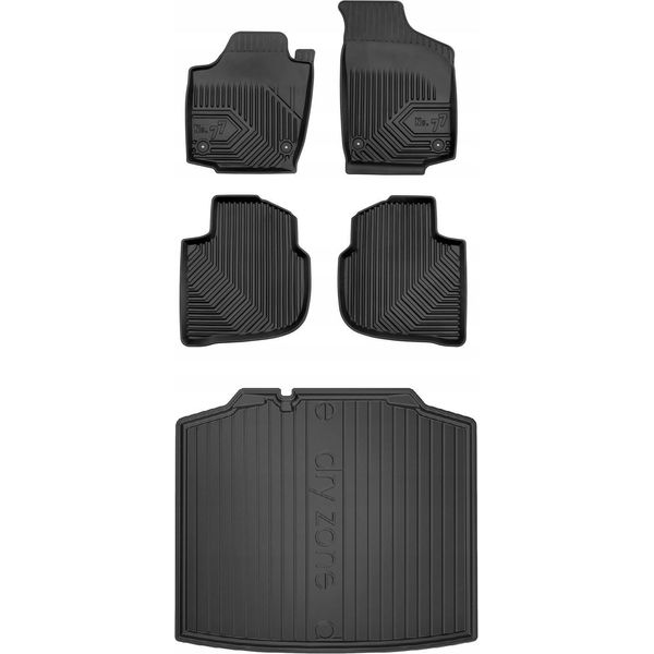 Set 77 Tappetini E Tappetini Skoda Rapid Spaceback Hatchback 2013-2019-image
