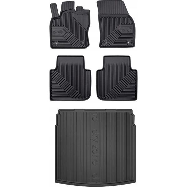 Set 77 Tappetini In Gomma E Tappetini Vw Tiguan Allspace 2001-2024 5 Posti D-image