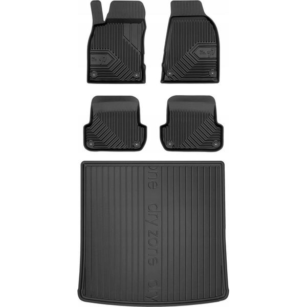 Set 77 Tappetini In Gomma E Tappetini Audi A4 B7 Station Wagon 2000-2004-image