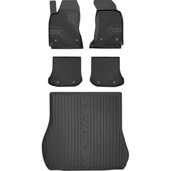 Set 77 Tappetini In Gomma E Tappetini Audi A4 B5 Station Wagon 1994-2001-image