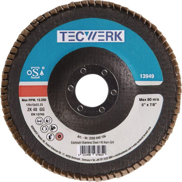 Disco Lamellare Per Saldatura A Filo Ø 125 Mm Granulometria 80 Conica Corindone Inox Zirconio-image