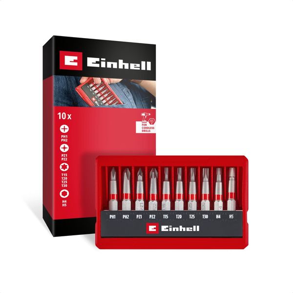 Einhell Bit Taschenbox 10Tlg 118643 Bit Set Torx, Ph, Pz, Allen-image