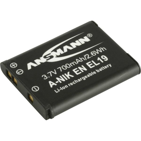 Ansmann 1400-0016 A-NIK EN-EL 19 Batteria Agli Ioni Di Litio (Li-Ion) Per Fotocamera Digitale, Capacità 700 Mah-image