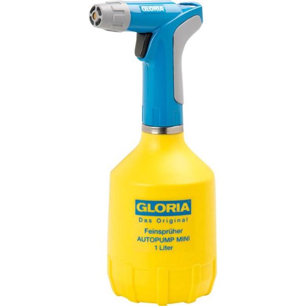 Gloria Haus Und Garten 000950.0000 Autopump Mini Garden Sprayer 1 L Yellow, Blue-image