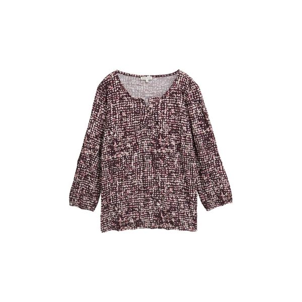 Tom Tailor Damen Crinkle Blusenshirt Mit Muster, Rot, Gemustert, Gr. S-image