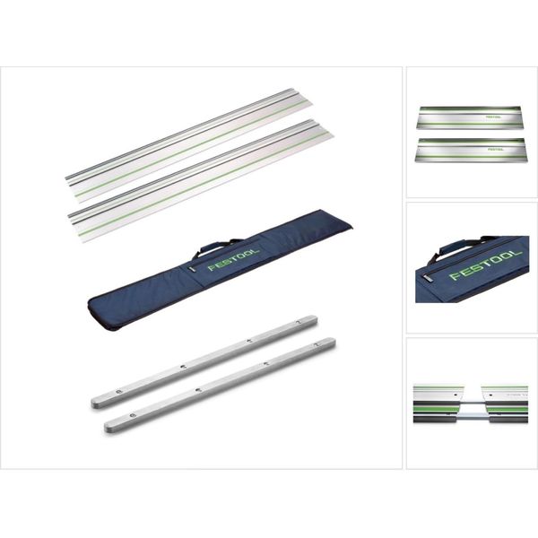 Festool Fs 1400/2 Binario Di Guida - 2 Pezzi ( 2X 491498 ) + Festool Borsa FS-BAG ( 466357 ) + Festool Raccordo Di Giunzione Fsv - 2 Pezzi ( 2X 482107 )-image