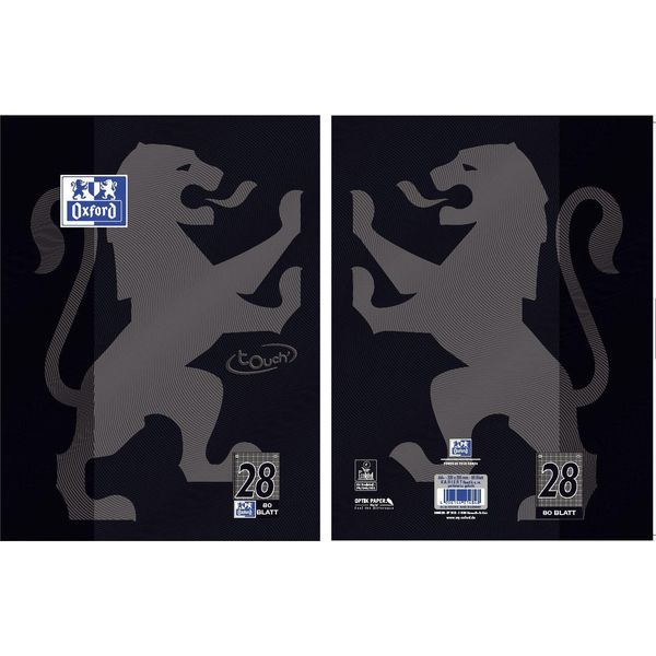 Oxford 400121610 College Pad Touch Lin.28 - A4+, 80 Fogli, 90 G/M², Nero-image