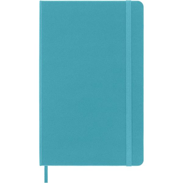 Moleskine Classic Notebook, Taccuino Con Pagine Bianche, Copertina Rigida E Chiusura Ad Elastico, Formato Large 13 X 21 Cm, Colore Azzurro Blu Reef, 240 Pagine-image