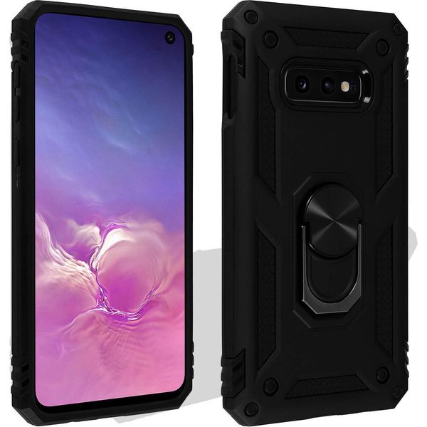 Avizar, Custodia Ibrida Per Cellulare Con Supporto Ad Anello Per Samsung Galaxy S10E, Nero-image
