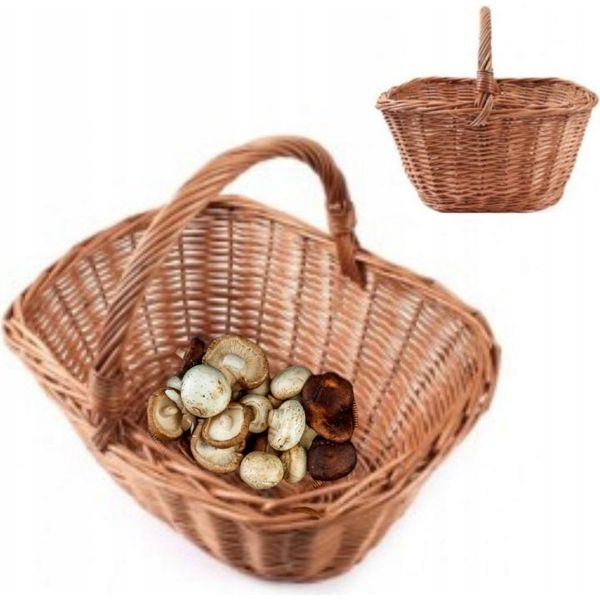 Cestino In Vimini Per Funghi 40 X 32 X 16 Cm-image