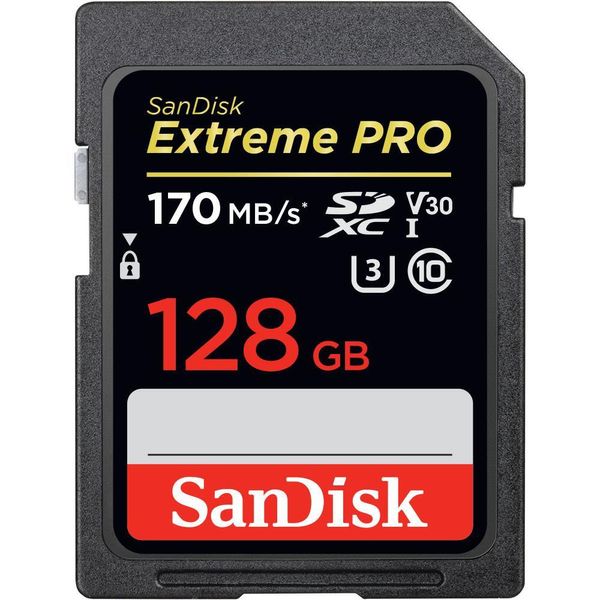 Sandisk Extreme Pro - Scheda Di Memoria Flash - 128 Gb - Classe Video V30 / UHS-I U3 / Classe 10 - Sdxc UHS-I-image
