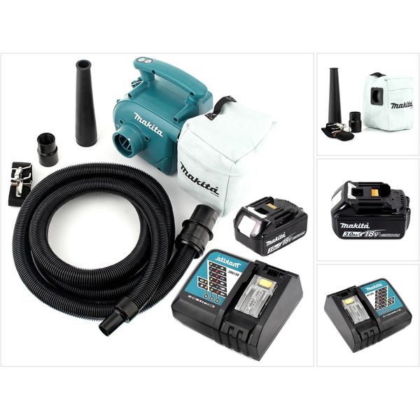 Aspiratore A Batteria Makita Dvc 350 RF1 18V + 1X Batteria Ricaricabile 3.0Ah + Caricabatterie-image
