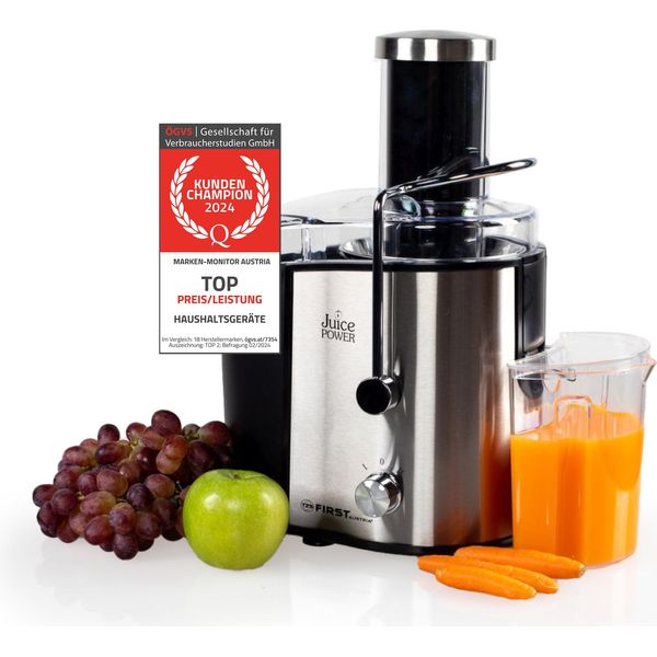 Tzs First Austria Spremiagrumi Per Frutta E Verdura, Spremiagrumi Elettrico, 800W, Con 2 Impostazioni Di Velocità E Interruttore Rotante, Acciaio Inox, Spremiagrumi-image