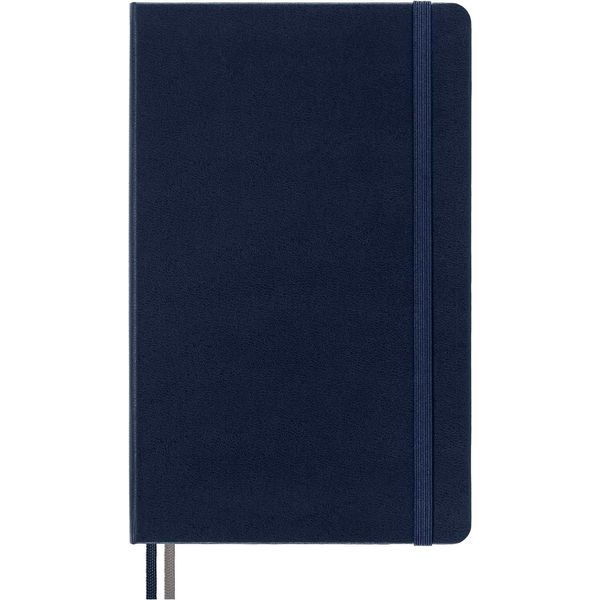 Moleskine - Classic Notebook Expanded, Taccuino A Righe, Copertina Rigida E Chiusura Ad Elastico, Formato Large 13 X 21 Cm, Colore Blu Zaffiro, 400 Pagine-image