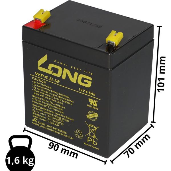 2X Batteria Al Piombo 12V 4,5Ah Compatibile Con Il Sollevatore Di Pazienti Agm Vds-image