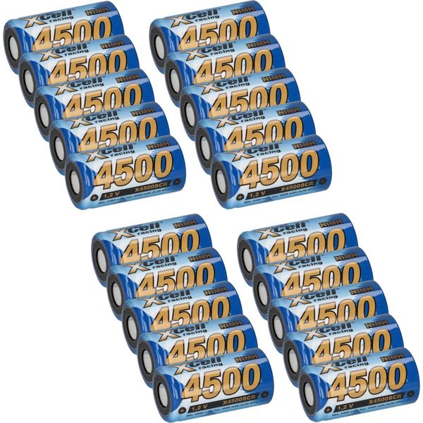 20X Xcell Racing Sub-C Ni-Mh 4500Mah 1,2V Sub C X4500SCR Batteria Ricaricabile Per Il Modellismo-image