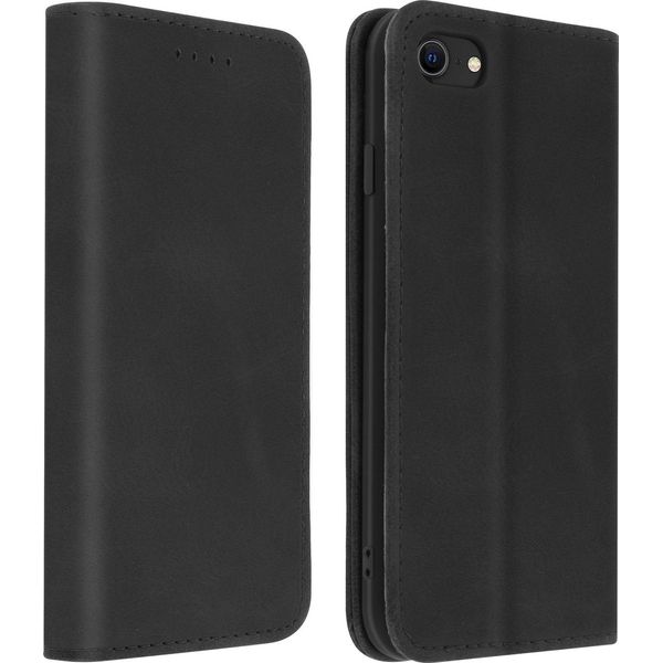 Avizar, Flip Cover Portafoglio, Custodia Flip In Similcuoio Per Iphone 7 / 8 / Se 2020, Nero-image
