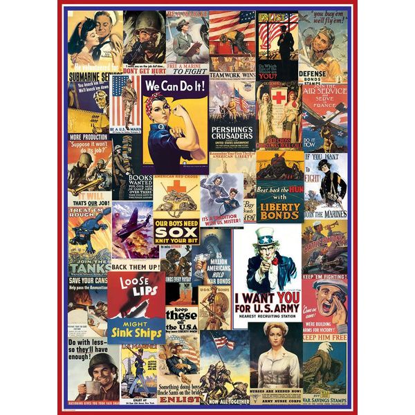 Puzzle Eurographics Poster Della 1A E 2A Guerra Mondiale 1000 Pezzi-image