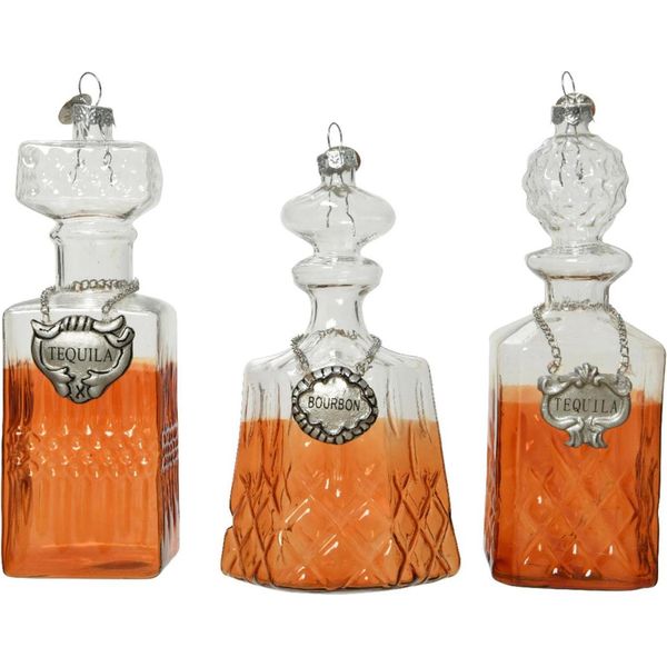 Decorazione Albero Di Natale In Vetro Caraffa Tequila/Bourbon 12 Cm, 1 Pezzo Assortito.-image