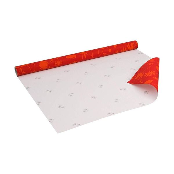 Carta Da Regalo Con Fiori, Arancione, Rosso, 0,70 X 10 M - Carta Da Regalo Per Compleanni-image