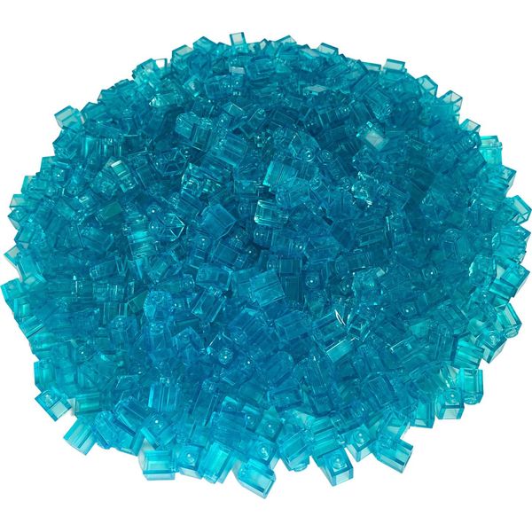 Mattoncini Lego® 1X1 High Bricks Blu Trasparente - 3005 Nuovo! Quantità 500X-image