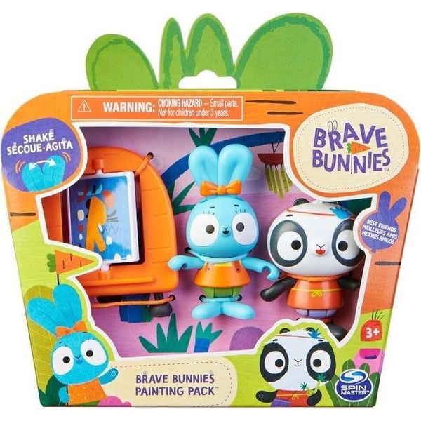 Spin Master Brave Bunnies - Colorare Con Boo Bunny E Panda, Figura Di Gioco (Con 2 Figure D'azione E 1 Tela Come Accessori, Giocattolo Per Bambini Dai 3 Anni In Su, Set Di Figure Di Base) - Spinmaster 6064186 - (Giocattoli / Set Di Gioco)-image
