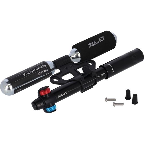 Xlcpoliuretanom06 Mtb CO2 Mini Pompa Combinata, Incl. 2 Cartucce Da 25 G Dv/Sv/Av, Nero (1 Set)-image