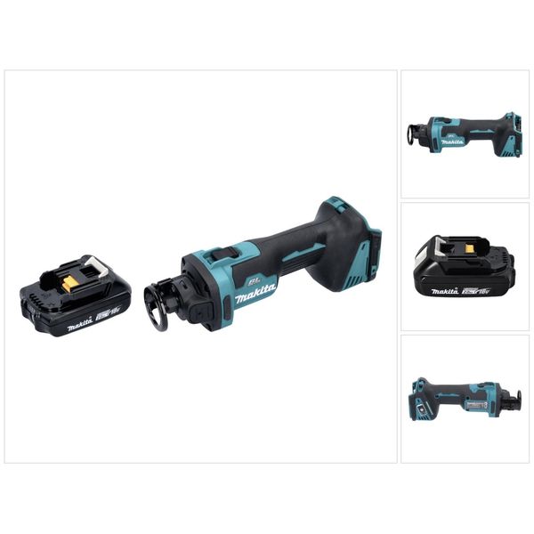 Makita Dco 181 A1 Fresa Rotante A Batteria 18 V 32000 Rpm Brushless + 1X Batteria Ricaricabile 2.0 Ah - Senza Caricabatterie-image