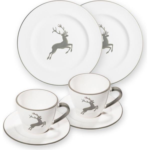 Ceramica Gmundner Cervo Grigio, Colazione Per 2 Persone Gourmet-image