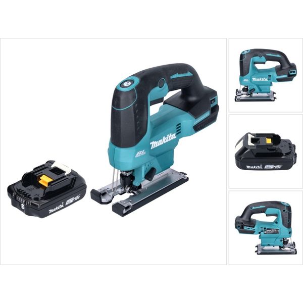 Seghetto Alternativo A Batteria Makita Djv 184 A1 18 V Brushless + 1X Batteria Ricaricabile 2,0 Ah - Senza Caricabatterie-image
