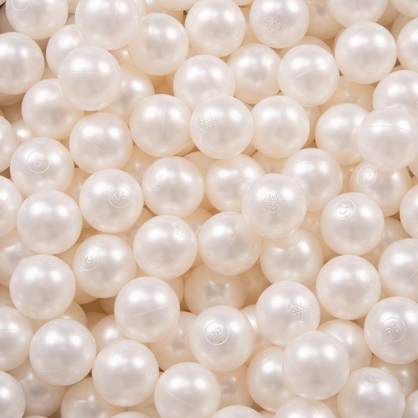 Kiddymoon 100 Palline Da Gioco ∅ 7Cm Per Il Bagnetto Palline Di Plastica Per Bambini Eu, Perla-image