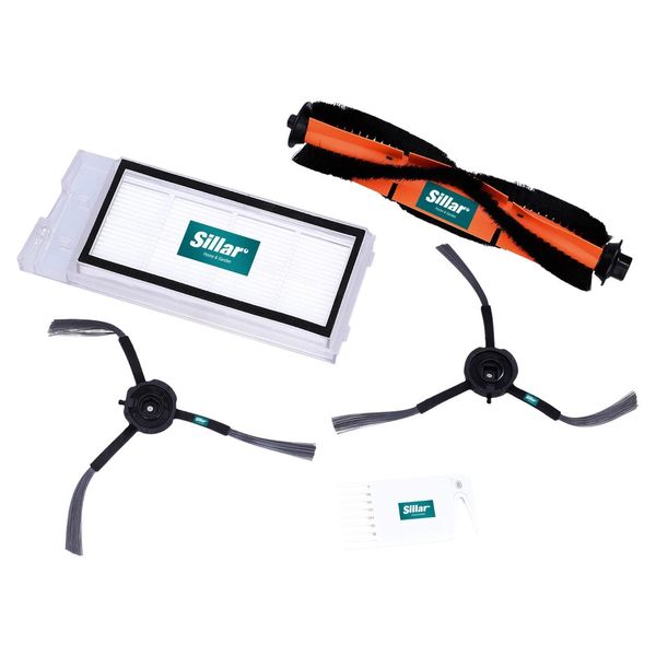 Set Di Ricambi Sillar Per Robot Aspirapolvere Roidmi Eve Plus – 1 Spazzola Principale, 1 Filtro Hepa, 2 Spazzole Laterali + Pettine Di Pulizia-image