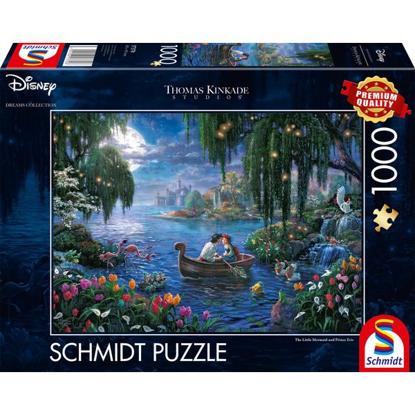 Schmidt Spiele Schmidt Spiele 57370 Disney, The Little Mermaid And Prince Eric (At), Thomas Kinkade Puzzle 1.000 Teile - Disney 57370-image