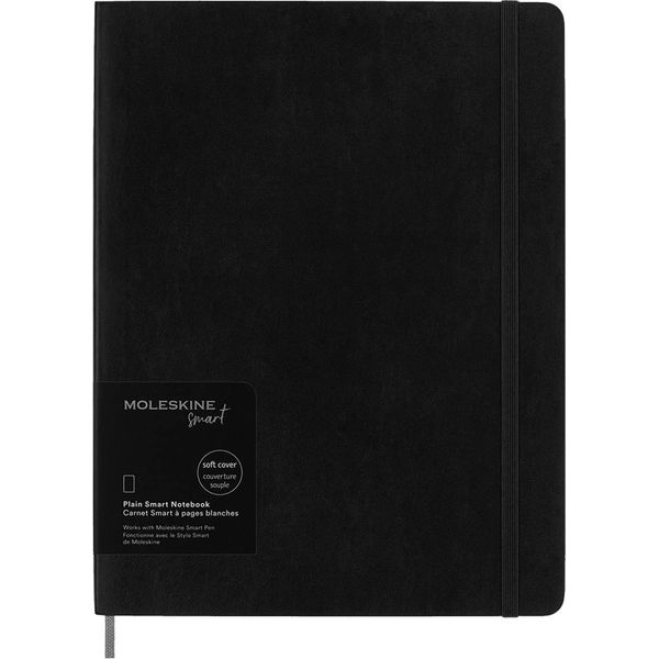 Moleskine Smart Notebook, Sistema Di Smart Writing, Smart Notebook Con Copertina Morbida, Pagine Bianche E Chiusura Elastica, Formato Xl 19 X 25 , Colore Nero-image