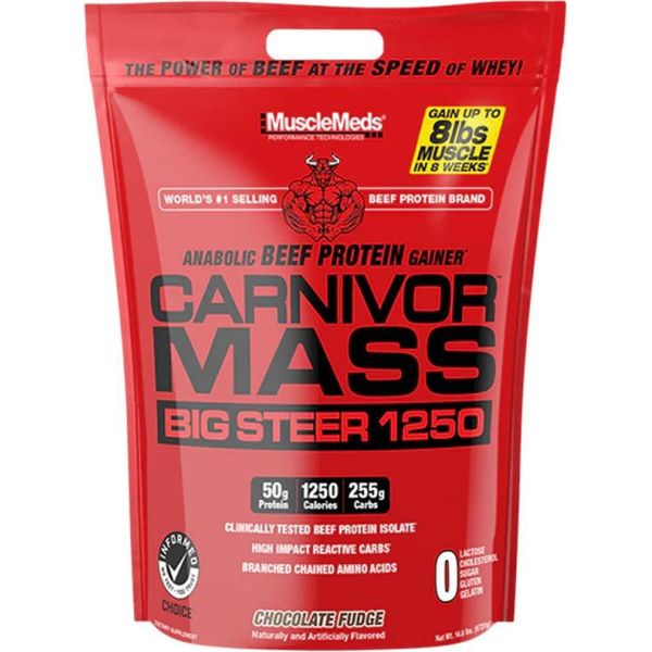 Musclemeds Carnivor Mass Big Steer 1250 6820 G Fondente Al Cioccolato / Gainers / Gainer Anabolico Di Manzo-image