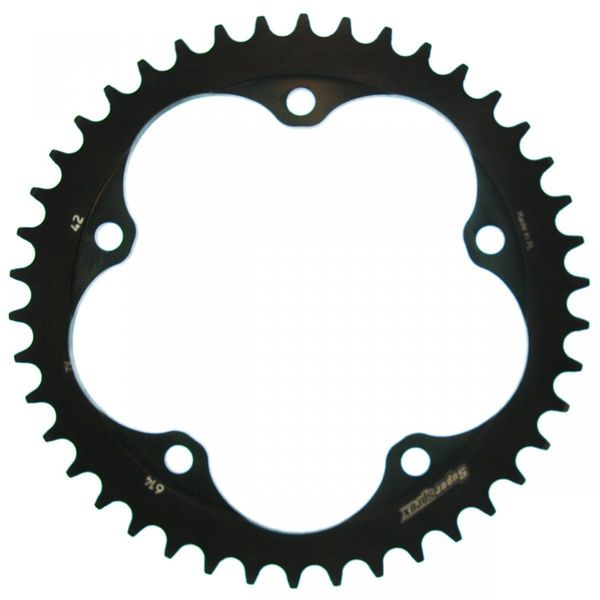 Pignone Supersprox In Acciaio 525 - 42T (Nero) RFE-614:42-BLK|ID 132,0 Lk 152,0 5 Fori-image